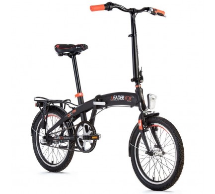 Skladací bicykel Leader Fox DIXI 18",2017-1 čierna matná/oranžová