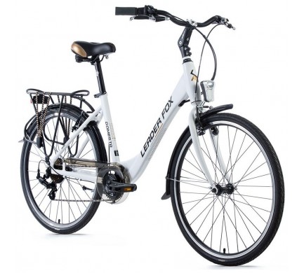 Mestský bicykel Leader Fox DOMESTA 26",2018-2 19" biela matná