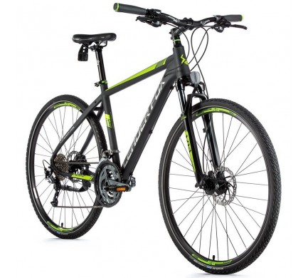 Krosový bicykel Leader Fox POINT PRO, 2019-2 17,5" sivá matná/zelená
