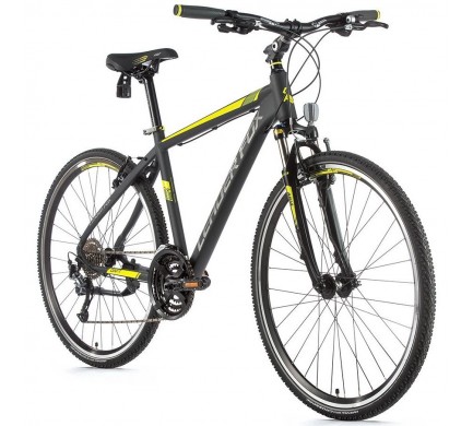 Krosový bicykel Leader Fox DAFT pánsky, 2019-2  17,5" sivá matná/žltá