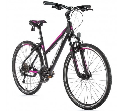 Krosový bicykel Leader Fox TOSCANA dámsky, 2019-1 18" čierna matná/fialová