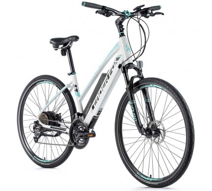 Krosový elektrobicykel Leader Fox VENOSA dámsky, 2019-3 16,5" biela matná/svetlozelená