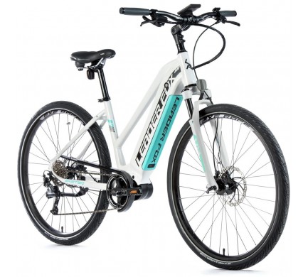 Crossový elektrobicykel Leader Fox EXETER dámsky, 2020-2 18" biela matná/svetlo zelená