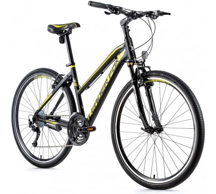 Krosový bicykel Leader Fox DAFT dámsky, 2021-2 20" čierna matná/žltá