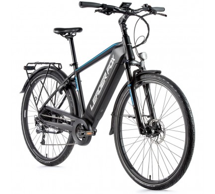 Trekingový elektrobicykel Leader Fox SANDY pánsky, 2021-1 19" čierna matná/modrá