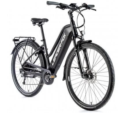 Trekingový elektrobicykel Leader Fox SANDY dámsky, 2021-2 16,5" čierna matná/biela