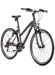Krosový bicykel Leader Fox AWAY dámsky, 2023-1, 18", čierna matná/žltá