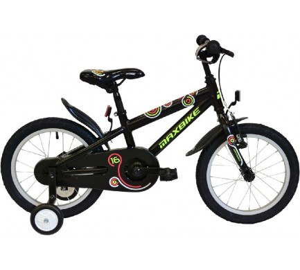 Detský bicykel 16" MAXBIKE matná čierna