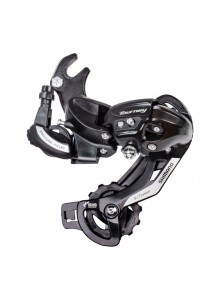 Prehadzovačka Shimano TY500 6/7s s hákom, čierna