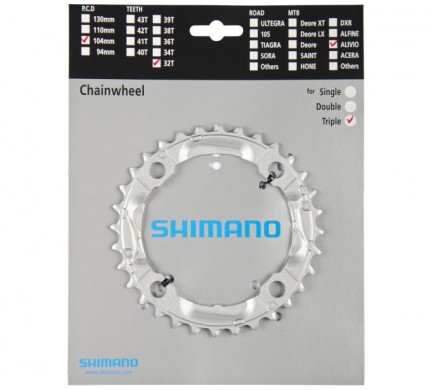 Prevodník Shimano Alivio FCM430-9 32z strieborná, 3x9 speed