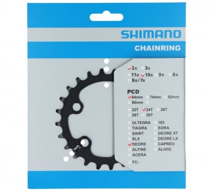 Prevodník Shimano Deore M6000 24z pre 2x10s čierny