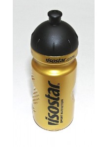 Fľaša ISOSTAR 0,65l zlatá sosák čierny nápis