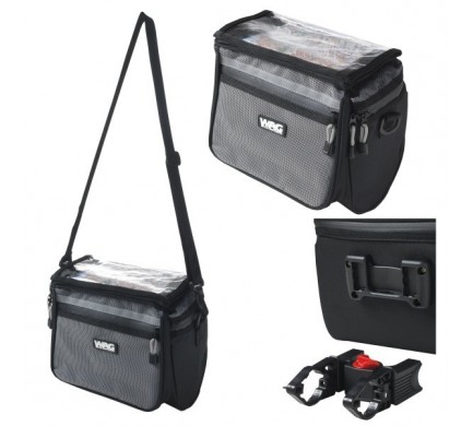 Taška na řidítka WAG, černá, rychloup.držák