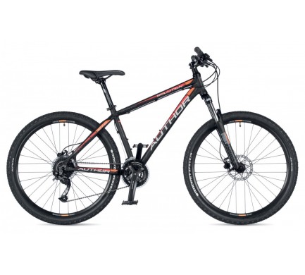 Solution 27,5 2019 19" čierna-matná/červená/oranžová-neón Author MTB bicykel