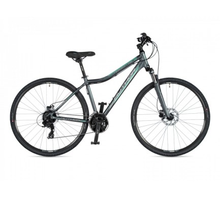 Dámsky crossový bicykel Author Horizon ASL 2020 15" sivá-matná/zelená
