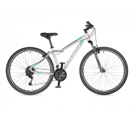 Dámsky krosový bicykel Author Stratos ASL 2021 19" biela/zelená/strieborná