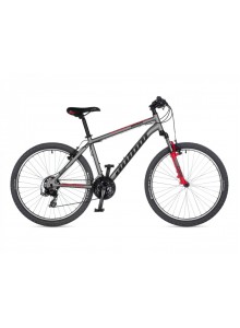 MTB XC bicykel Author Outset 26" 2023 17" strieborná-matná/čierna/červená