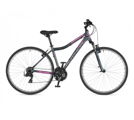 Dámsky krosový bicykel Author Compact ASL 2023 17" sivá-matná/ružová