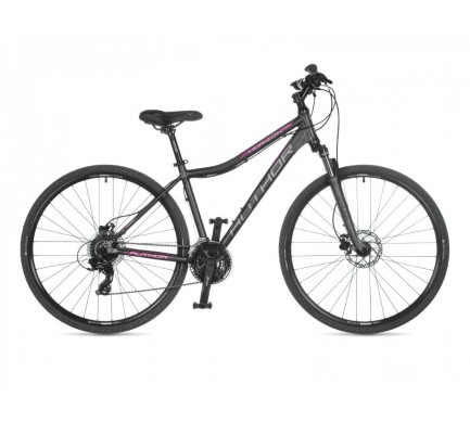 Dámsky krosový bicykel Author Horizon ASL 2023 15" sivá-matná/ružová