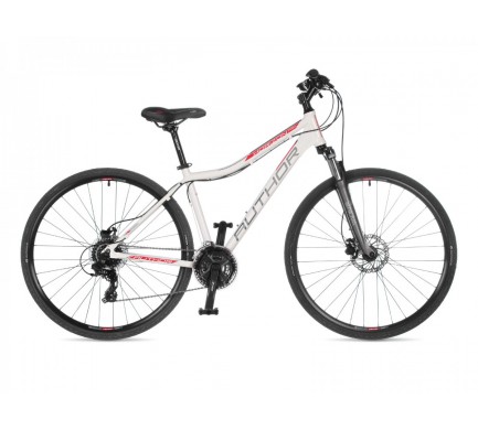 Dámsky krosový bicykel Author Horizon ASL 2023 19" biela/strieborná/červená