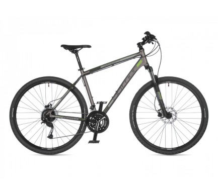 Krosový bicykel Author Vertigo 2023 20" strieborná-matná/čierna/zelená